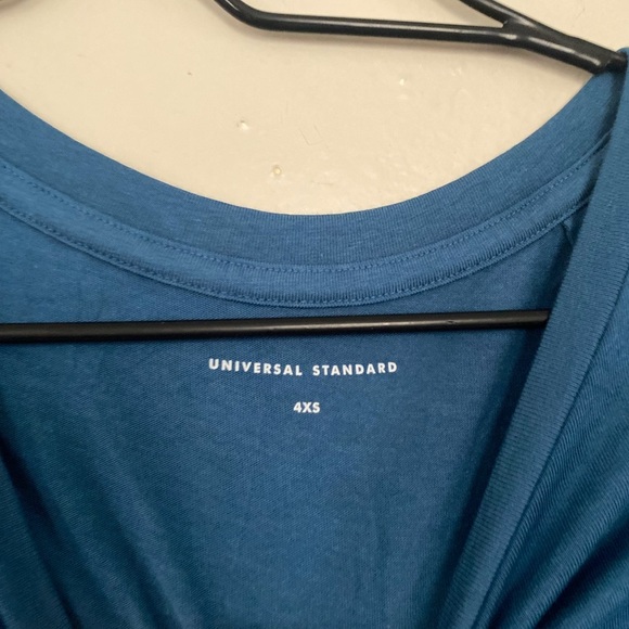 Universal Standard Teal Long Sleeve T Rex Tee Shirt Women’s Size 4XS 00/0 NEW - Picture 3 of 8